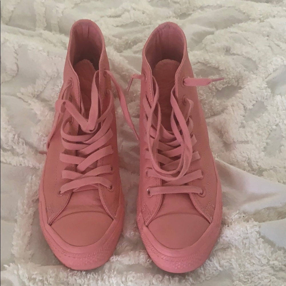 Pink all leather converse- Women Size 7